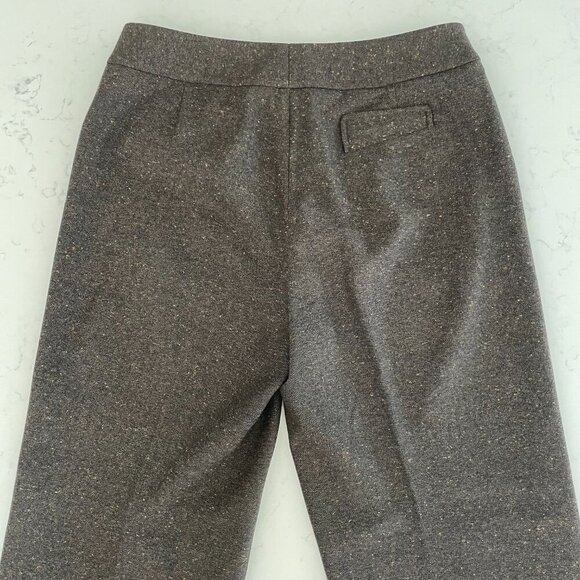 Faconnable Tweed Fall/Winter Lined Straight Leg Cuffed Wool Pants Brown Sz 8 - Picture 10 of 11